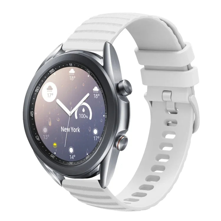22mm 波浪點紋純色矽膠錶帶，適用於 Samsung Galaxy Watch3 45mm、Samsung Galaxy Watch 46mm、Samsung Gear S3 Classic、Samsung Gear S3 Frontier