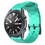 22mm 足球圖案純色矽膠錶帶，適用於 Samsung Galaxy Watch3 45mm，適用於 Samsung Galaxy Watch 46mm，適用於 Samsung Gear S3 Classic，適用於 Samsung Gear S3 Frontier