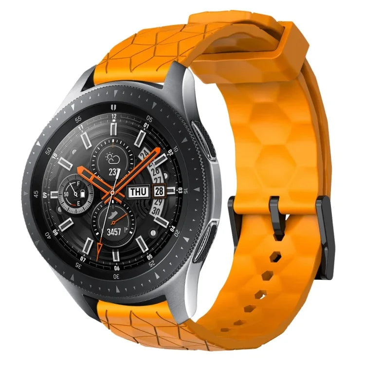 22mm 足球圖案純色矽膠錶帶，適用於 Samsung Galaxy Watch3 45mm，適用於 Samsung Galaxy Watch 46mm，適用於 Samsung Gear S3 Classic，適用於 Samsung Gear S3 Frontier