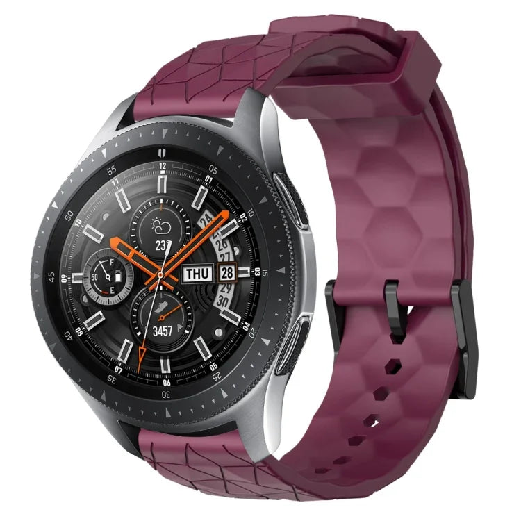 22mm 足球圖案純色矽膠錶帶，適用於 Samsung Galaxy Watch3 45mm，適用於 Samsung Galaxy Watch 46mm，適用於 Samsung Gear S3 Classic，適用於 Samsung Gear S3 Frontier