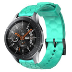 22mm 足球圖案純色矽膠錶帶，適用於 Samsung Galaxy Watch3 45mm，適用於 Samsung Galaxy Watch 46mm，適用於 Samsung Gear S3 Classic，適用於 Samsung Gear S3 Frontier