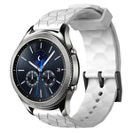 22mm 足球圖案純色矽膠錶帶，適用於 Samsung Galaxy Watch3 45mm，適用於 Samsung Galaxy Watch 46mm，適用於 Samsung Gear S3 Classic，適用於 Samsung Gear S3 Frontier