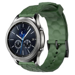 22mm 足球圖案純色矽膠錶帶，適用於 Samsung Galaxy Watch3 45mm，適用於 Samsung Galaxy Watch 46mm，適用於 Samsung Gear S3 Classic，適用於 Samsung Gear S3 Frontier