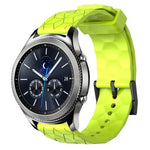22mm 足球圖案純色矽膠錶帶，適用於 Samsung Galaxy Watch3 45mm，適用於 Samsung Galaxy Watch 46mm，適用於 Samsung Gear S3 Classic，適用於 Samsung Gear S3 Frontier