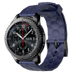 22mm 足球圖案純色矽膠錶帶，適用於 Samsung Galaxy Watch3 45mm，適用於 Samsung Galaxy Watch 46mm，適用於 Samsung Gear S3 Classic，適用於 Samsung Gear S3 Frontier