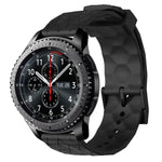 22mm 足球圖案純色矽膠錶帶，適用於 Samsung Galaxy Watch3 45mm，適用於 Samsung Galaxy Watch 46mm，適用於 Samsung Gear S3 Classic，適用於 Samsung Gear S3 Frontier