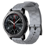 22mm 足球圖案純色矽膠錶帶，適用於 Samsung Galaxy Watch3 45mm，適用於 Samsung Galaxy Watch 46mm，適用於 Samsung Gear S3 Classic，適用於 Samsung Gear S3 Frontier