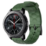 22mm 足球圖案純色矽膠錶帶，適用於 Samsung Galaxy Watch3 45mm，適用於 Samsung Galaxy Watch 46mm，適用於 Samsung Gear S3 Classic，適用於 Samsung Gear S3 Frontier