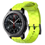 22mm 足球圖案純色矽膠錶帶，適用於 Samsung Galaxy Watch3 45mm，適用於 Samsung Galaxy Watch 46mm，適用於 Samsung Gear S3 Classic，適用於 Samsung Gear S3 Frontier