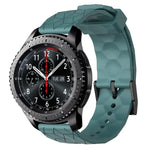 22mm 足球圖案純色矽膠錶帶，適用於 Samsung Galaxy Watch3 45mm，適用於 Samsung Galaxy Watch 46mm，適用於 Samsung Gear S3 Classic，適用於 Samsung Gear S3 Frontier