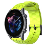22mm Football Pattern Solid Color Silicone Watch Band, For Amazfit GTR 2, For Amazfit 3