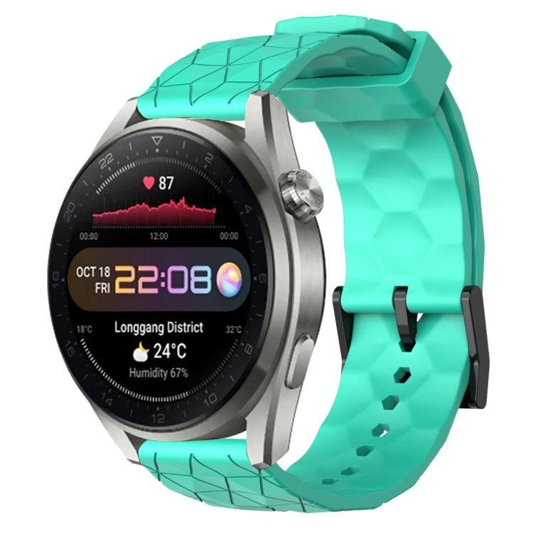 22mm Football Pattern Solid Color Silicone Watch Band, For Huawei Watch 3 Pro New