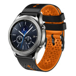 22mm Perforated Two-Color Silicone Watch Band, For Samsung Galaxy Watch3 45mm, For Samsung Galaxy Watch 46mm, For Samsung Gear S3 Classic, For Samsung Gear S3 Frontier