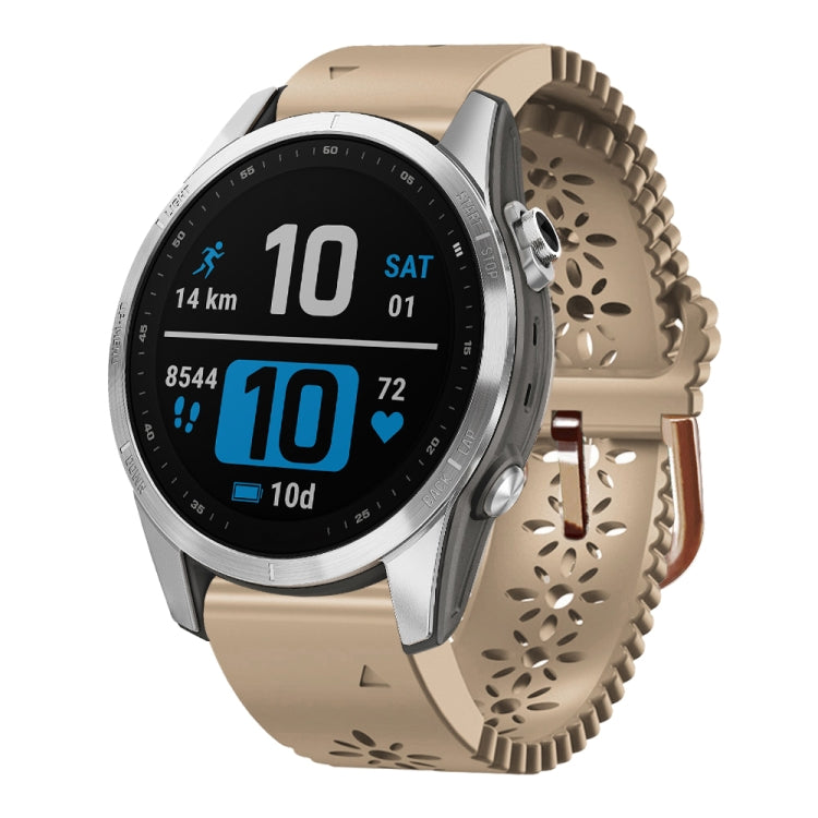 20mm Lady's Silicone Watch Band With Lace Punch, For Garmin Fenix 7S, For Garmin Fenix 7S Solar, For Garmin Fenix 7S Sapphire Solar, For Garmin Instinct 2S, For Garmin Fenix 6S, For Garmin Fenix 6S Pro