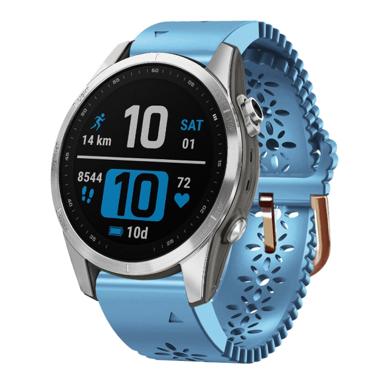 20mm Lady's Silicone Watch Band With Lace Punch, For Garmin Fenix 7S, For Garmin Fenix 7S Solar, For Garmin Fenix 7S Sapphire Solar, For Garmin Instinct 2S, For Garmin Fenix 6S, For Garmin Fenix 6S Pro