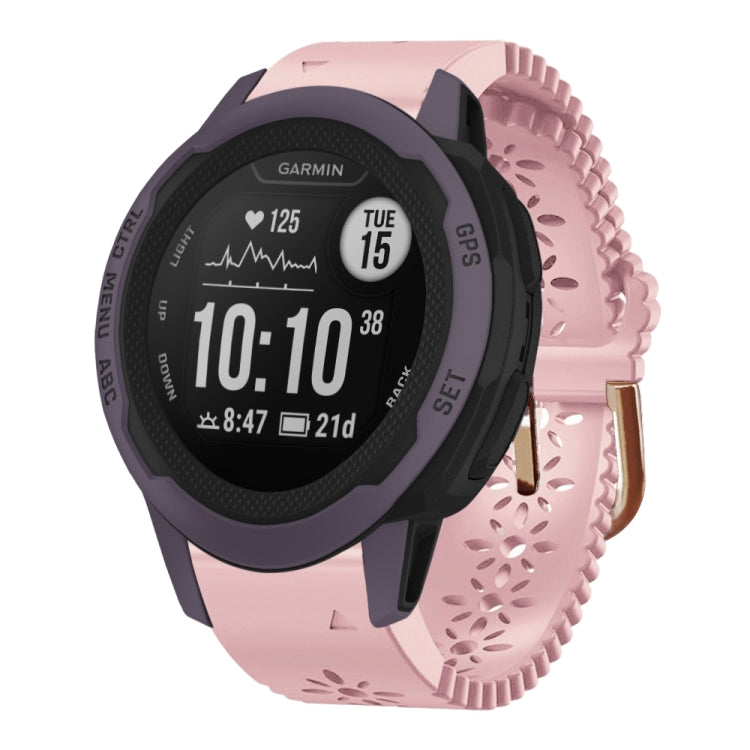 20mm Lady's Silicone Watch Band With Lace Punch, For Garmin Fenix 7S, For Garmin Fenix 7S Solar, For Garmin Fenix 7S Sapphire Solar, For Garmin Instinct 2S, For Garmin Fenix 6S, For Garmin Fenix 6S Pro
