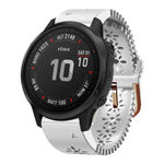 20mm Lady's Silicone Watch Band With Lace Punch, For Garmin Fenix 7S, For Garmin Fenix 7S Solar, For Garmin Fenix 7S Sapphire Solar, For Garmin Instinct 2S, For Garmin Fenix 6S, For Garmin Fenix 6S Pro