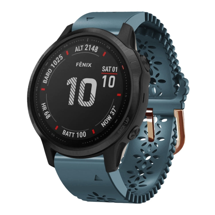 20mm Lady's Silicone Watch Band With Lace Punch, For Garmin Fenix 7S, For Garmin Fenix 7S Solar, For Garmin Fenix 7S Sapphire Solar, For Garmin Instinct 2S, For Garmin Fenix 6S, For Garmin Fenix 6S Pro