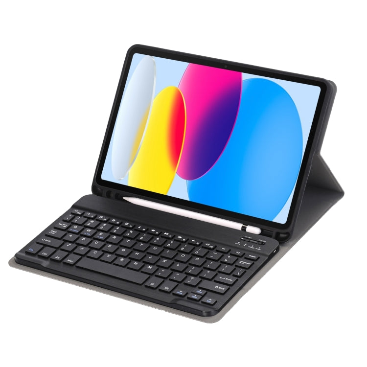 適用於 iPad 第10代 10.9'' 2022 保護套 超薄可拆卸無線藍牙平板鍵盤皮革保護套，帶筆槽