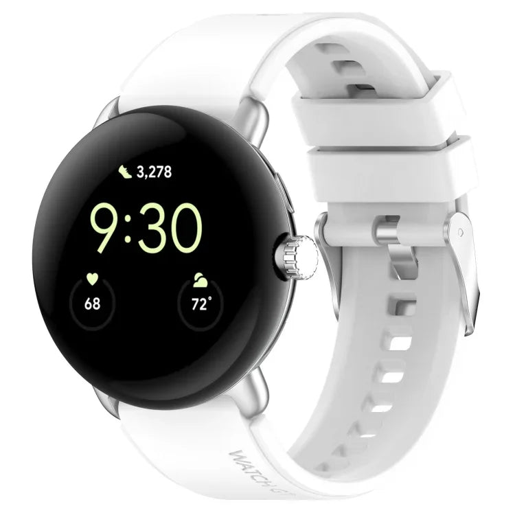 金屬連接器純色矽膠錶帶，適用於 Google Pixel Watch 4 / 3 / 2 / 1 41mm