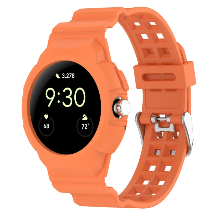 一體成型全包覆矽膠錶帶，適用於 Google Pixel Watch
