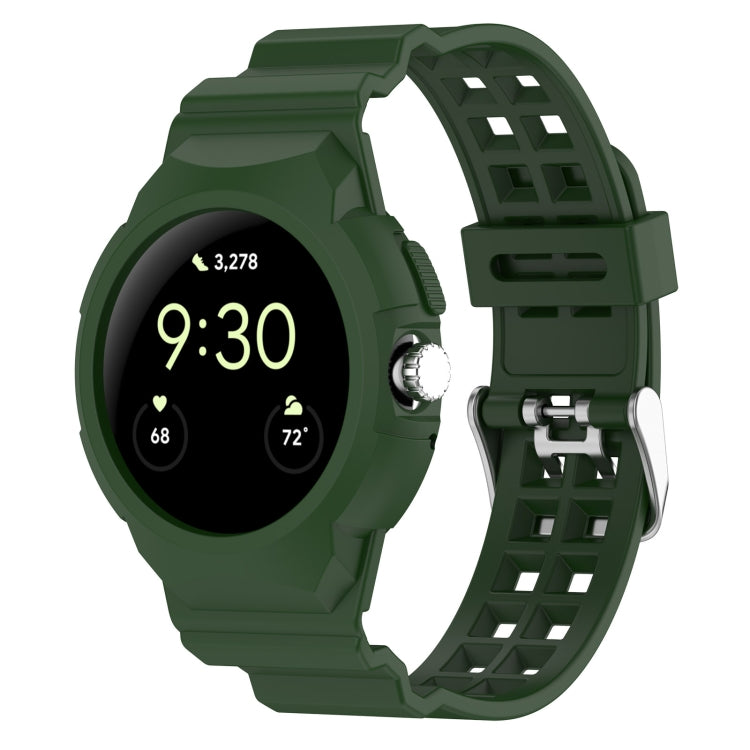一體成型全包覆矽膠錶帶，適用於 Google Pixel Watch