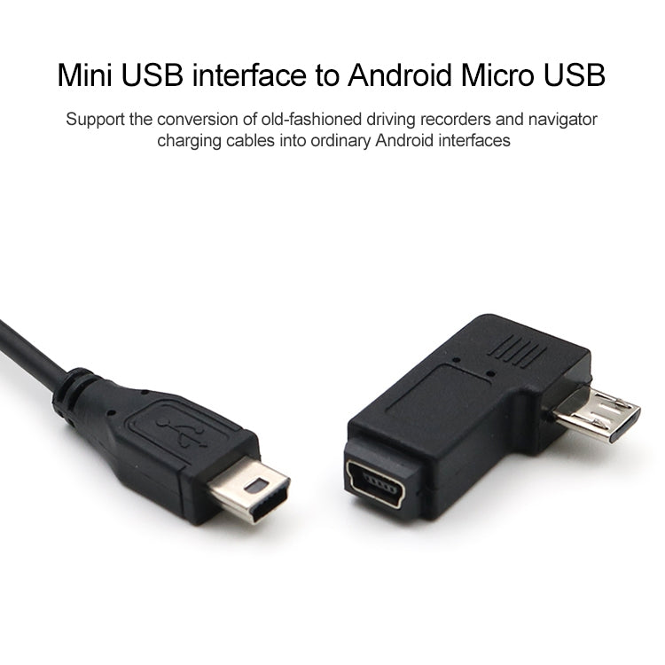 90度迷你USB母轉Micro USB公轉接器
