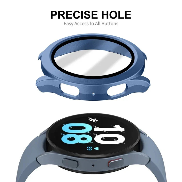 適用於 Samsung Galaxy Watch4/5 44mm ENKAY Hat-Prince 防水全覆蓋 PC 錶框 + 9H 鋼化玻璃保護殼