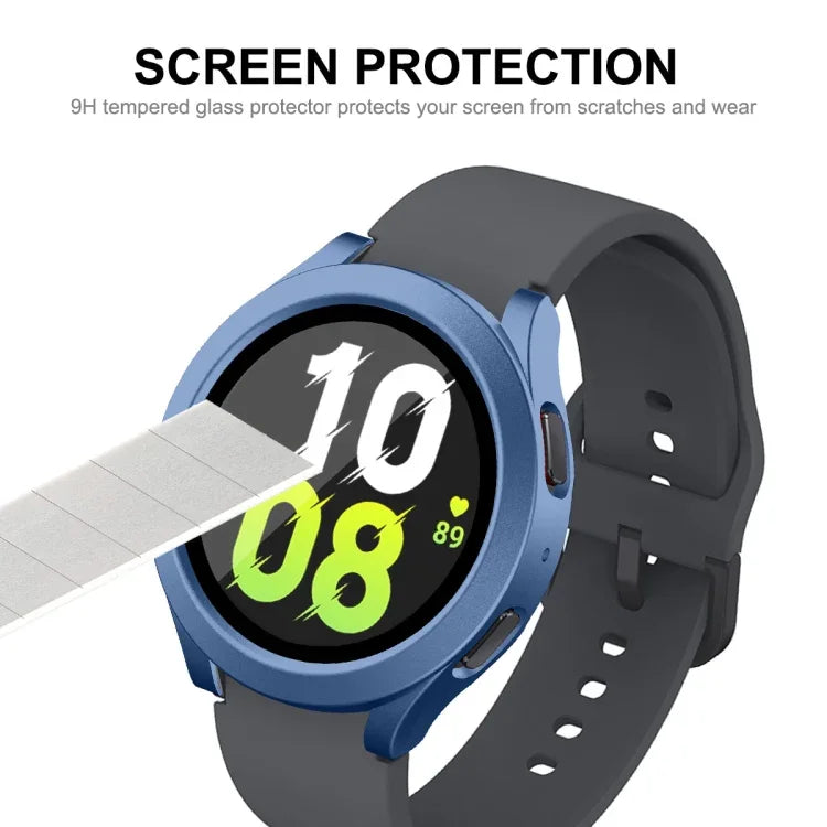 適用於 Samsung Galaxy Watch4/5 44mm ENKAY Hat-Prince 防水全覆蓋 PC 錶框 + 9H 鋼化玻璃保護殼