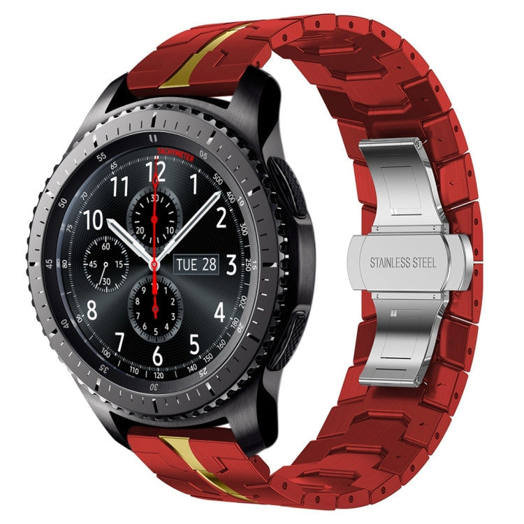 裝甲不鏽鋼金屬錶帶，適用於 Samsung Galaxy watch3 45mm，Samsung Galaxy watch 46mm，Samsung Gear S3 Classic，Samsung Gear S3 Frontier