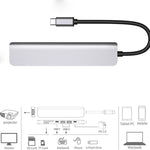 USB C集線器7合1 USB C多功能轉接器，含HDMI 100W PD及SD/TF讀卡器