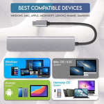 USB C集線器7合1 USB C多功能轉接器，含HDMI 100W PD及SD/TF讀卡器