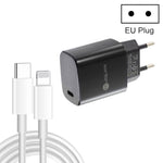 PD11 單埠 PD3.0 USB-C / Type-C 20W 快速充電器，附 1 米 Type-C 轉 8 Pin 數據線，歐規插頭，歐規插頭 + Type-C 轉 8 Pin 線