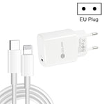 PD11 單埠 PD3.0 USB-C / Type-C 20W 快速充電器，附 1 米 Type-C 轉 8 Pin 數據線，歐規插頭，歐規插頭 + Type-C 轉 8 Pin 線