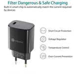 PD11 單埠 PD3.0 USB-C / Type-C 20W 快速充電器，附 1 米 Type-C 轉 8 Pin 數據線，歐規插頭，歐規插頭 + Type-C 轉 8 Pin 線