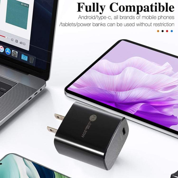 PD11 單口 PD3.0 USB-C / Type-C 20W 快速充電器，附 1 米 Type-C 對 Type-C 數據線，美規插頭，美規插頭 + Type-C 對 Type-C 數據線