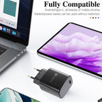 PD11 單口 PD3.0 USB-C / Type-C 20W 快速充電器，附 1 米 Type-C 對 Type-C 數據線，歐規插頭，歐規插頭 + Type-C 對 Type-C 數據線