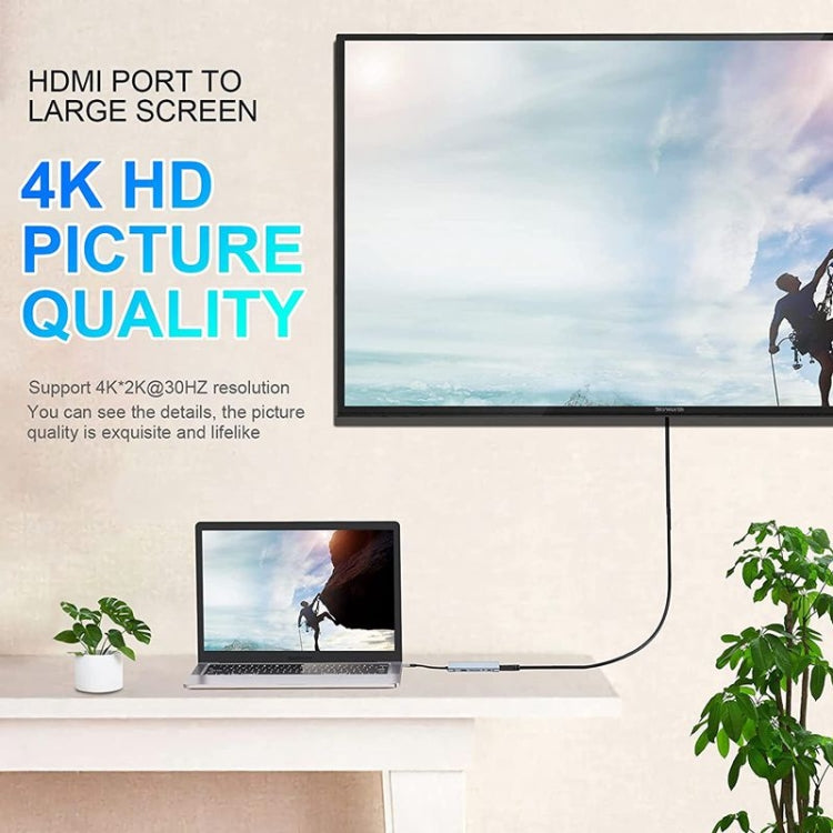 USB C 集線器，11合1 USB C 轉接器，具備4K HDMI、VGA、Type C PD、USB3.0、RJ45 乙太網路、SD/TF 卡讀卡器、3.5mm AUX，兼容 MacBook Pro/Air 及其他 Type C 筆電裝置的擴充底座
