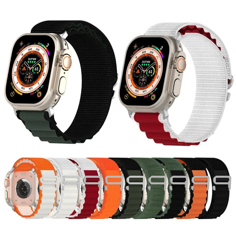 雙色尼龍錶帶，適用於 Apple Watch Ultra 49mm，適用於 Apple Watch Series 8&7 45mm/SE 2&6&SE&5&4 44mm，適用於 Apple Watch Series 8&7 41mm/SE 2&6&SE&5&4 40mm