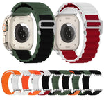 雙色尼龍錶帶，適用於 Apple Watch Ultra 49mm，適用於 Apple Watch Series 8&7 45mm/SE 2&6&SE&5&4 44mm，適用於 Apple Watch Series 8&7 41mm/SE 2&6&SE&5&4 40mm