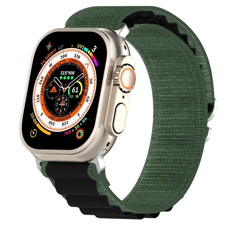 雙色尼龍錶帶，適用於 Apple Watch Ultra 49mm，適用於 Apple Watch Series 8&7 45mm/SE 2&6&SE&5&4 44mm，適用於 Apple Watch Series 8&7 41mm/SE 2&6&SE&5&4 40mm