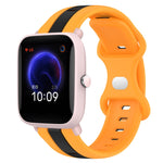 20mm Butterfly Buckle Two-Color Silicone Watch Band, For Amazfit Pop