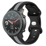 22mm Butterfly Buckle Two-Color Silicone Watch Band, For Amazfit GTR 2, For Amazfit 3, For Amazfit GTR 47mm
