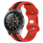 22mm Butterfly Buckle Two-Color Silicone Watch Band, For Samsung Galaxy Watch3 45mm, For Samsung Galaxy Watch 46mm, For Samsung Gear S3 Classic, For Samsung Gear S3 Frontier