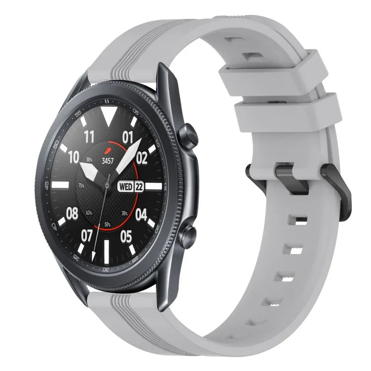 22mm Concave Striped Slicone Watch Band, For Samsung Galaxy Watch3 45mm, For Samsung Galaxy Watch 46mm, For Samsung Gear S3 Classic, For Samsung Gear S3 Frontier