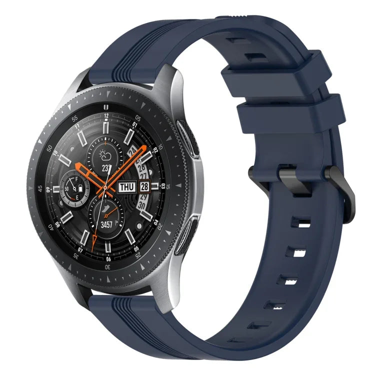 22mm Concave Striped Slicone Watch Band, For Samsung Galaxy Watch3 45mm, For Samsung Galaxy Watch 46mm, For Samsung Gear S3 Classic, For Samsung Gear S3 Frontier