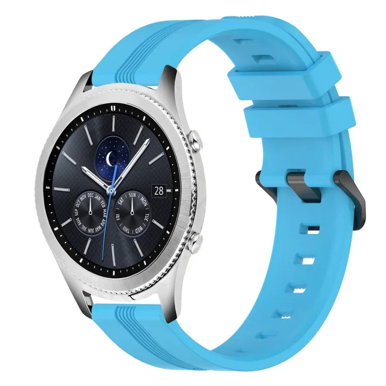 22mm Concave Striped Slicone Watch Band, For Samsung Galaxy Watch3 45mm, For Samsung Galaxy Watch 46mm, For Samsung Gear S3 Classic, For Samsung Gear S3 Frontier