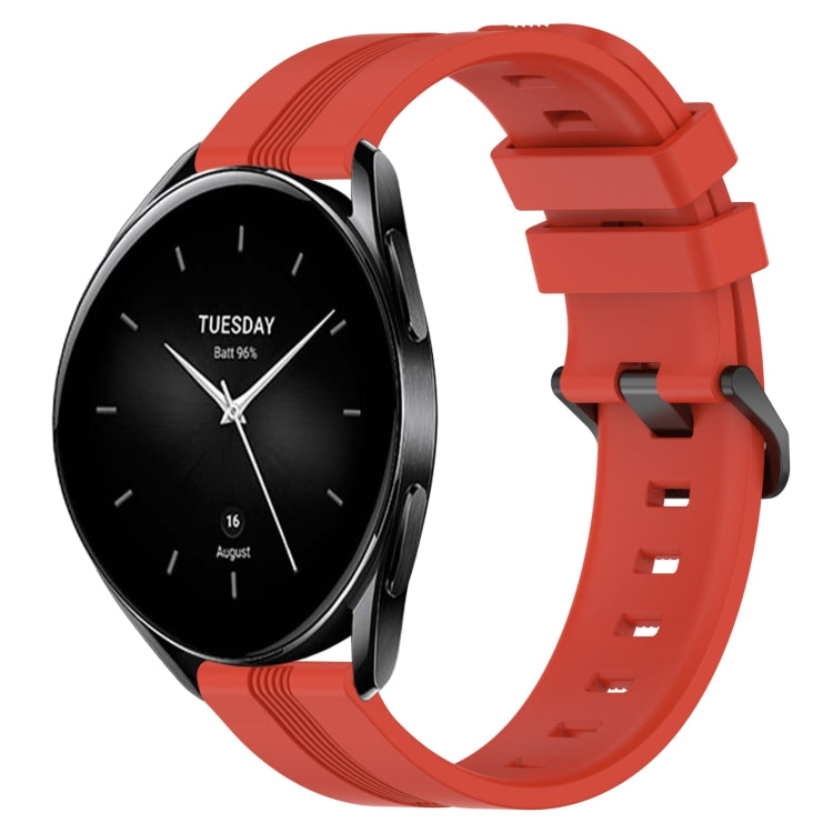 22mm Concave Striped Slicone Watch Band, For Xiaomi Watch S2 42mm, For Xiaomi Watch S2 46mm, For Xiaomi MI Watch S1, For Xiaomi MI Watch S1 Pro