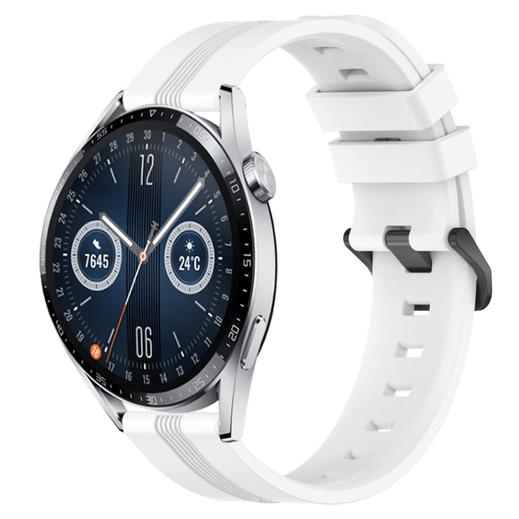 22mm Concave Striped Slicone Watch Band, For Huawei Watch GT3 Pro 46mm, For Huawei Watch Buds, For Huawei Watch 3 Pro New, For Huawei Watch GT3 46mm