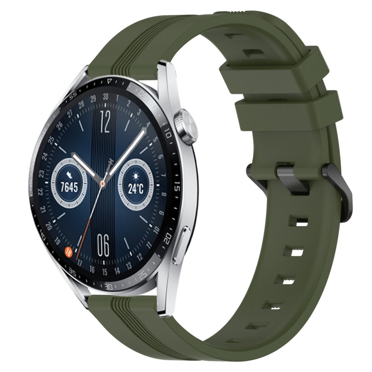 22mm Concave Striped Slicone Watch Band, For Huawei Watch GT3 Pro 46mm, For Huawei Watch Buds, For Huawei Watch 3 Pro New, For Huawei Watch GT3 46mm